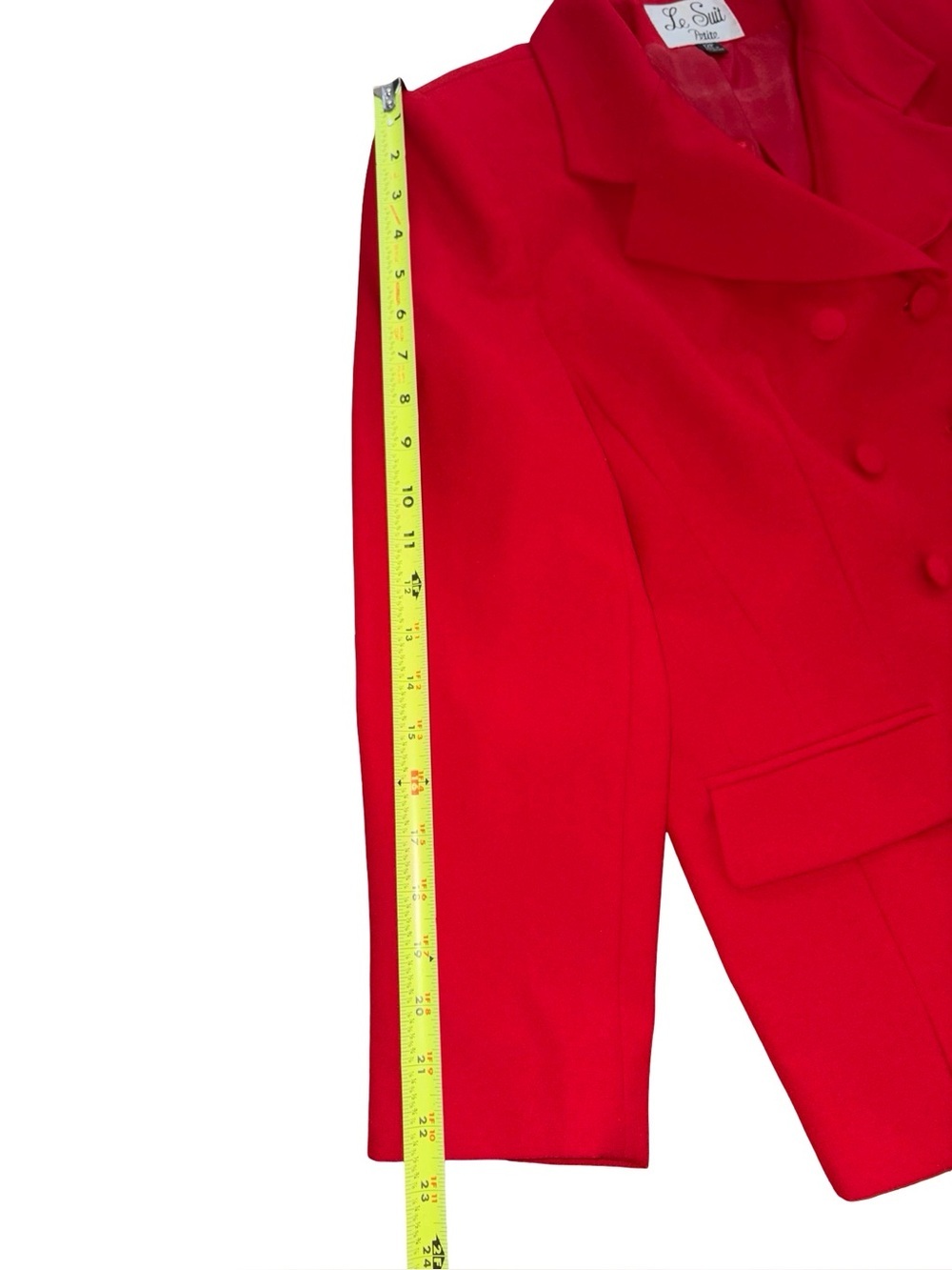 Le Suit Petite Red Skirt Suit 12P Double Breasted Blazer Career - Picture 11 of 16